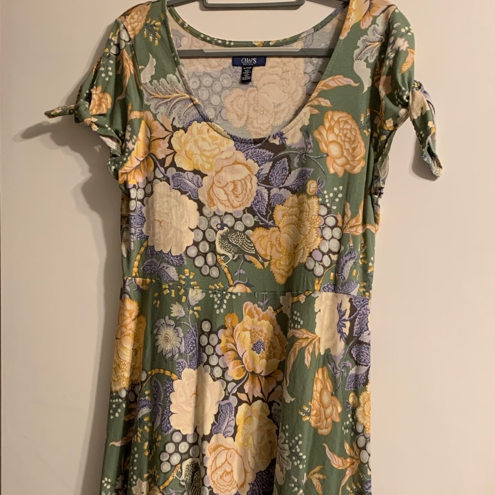 Chaps A line floral dress.